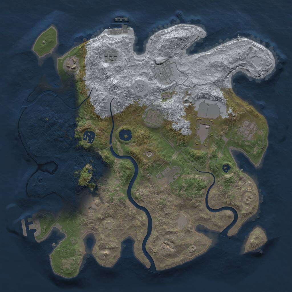 Rust Map: Procedural Map, Size: 3500, Seed: 1810659267, 15 Monuments