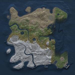 Thumbnail Rust Map: Procedural Map, Size: 3500, Seed: 49008, 15 Monuments