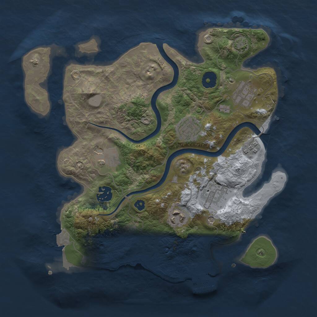 Rust Map: Procedural Map, Size: 3000, Seed: 47812, 11 Monuments