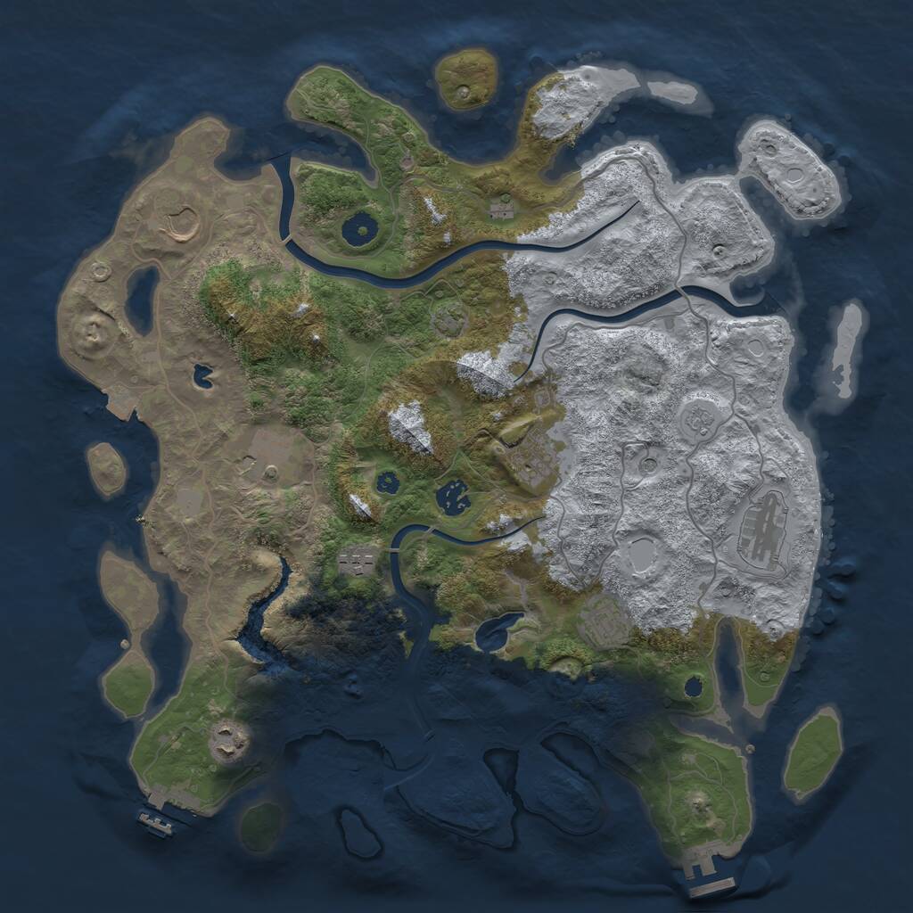 Rust Map: Procedural Map, Size: 4000, Seed: 305171059, 14 Monuments