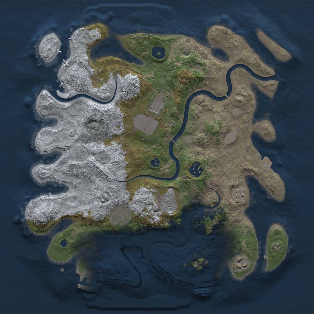 Rust Map: Procedural Map, Size: 3500, Seed: 1944024798, 12 Monuments