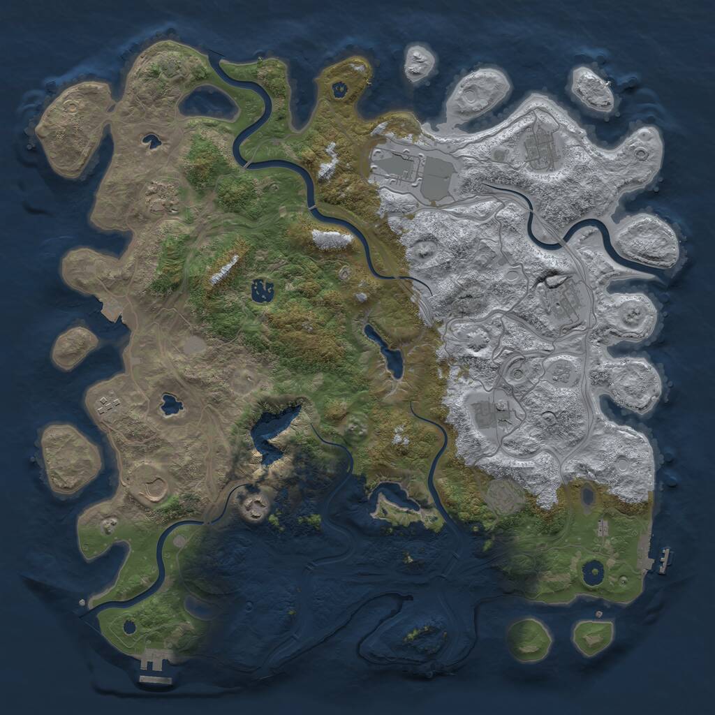 Rust Map: Procedural Map, Size: 4500, Seed: 149120156, 16 Monuments