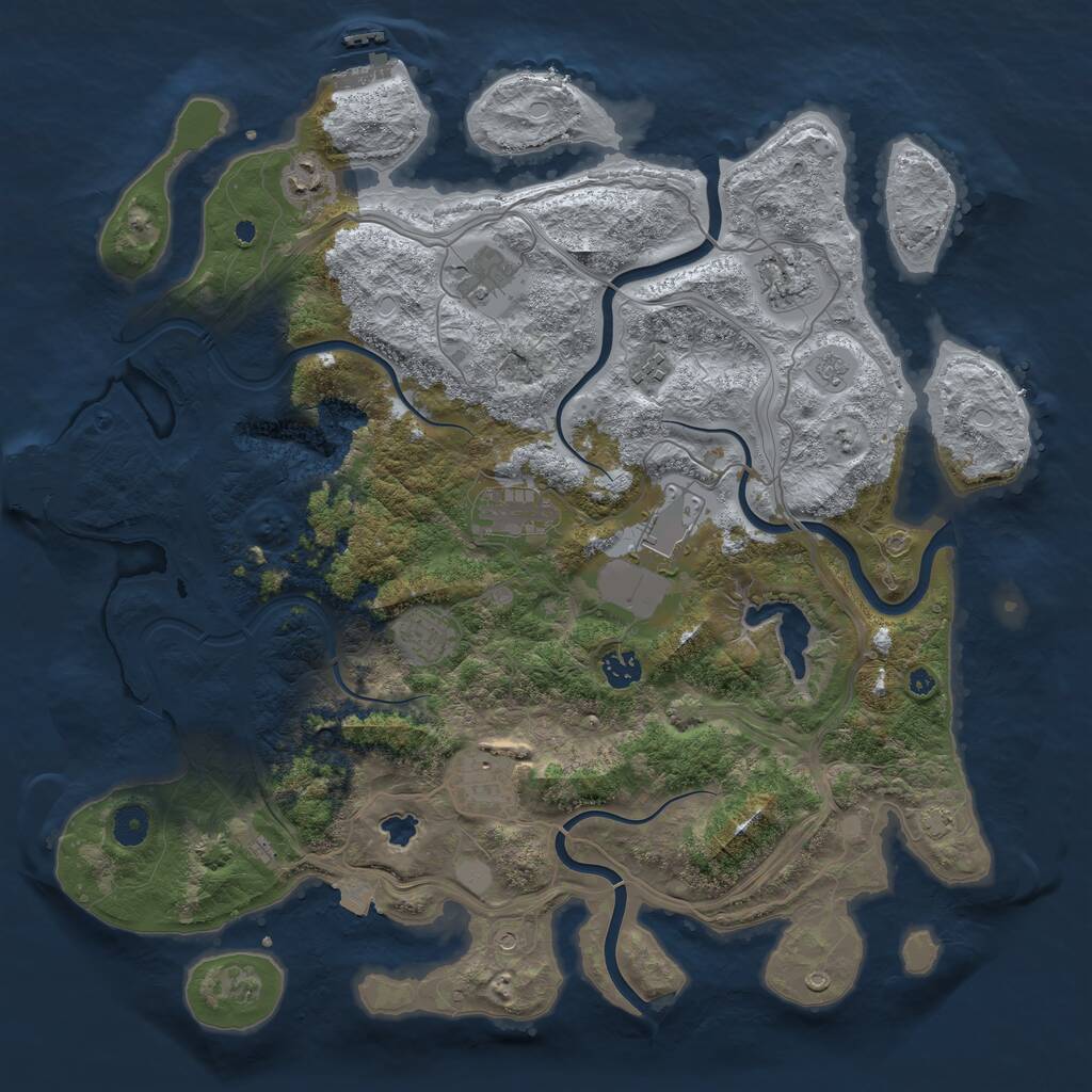 Rust Map: Procedural Map, Size: 4250, Seed: 59081272, 15 Monuments
