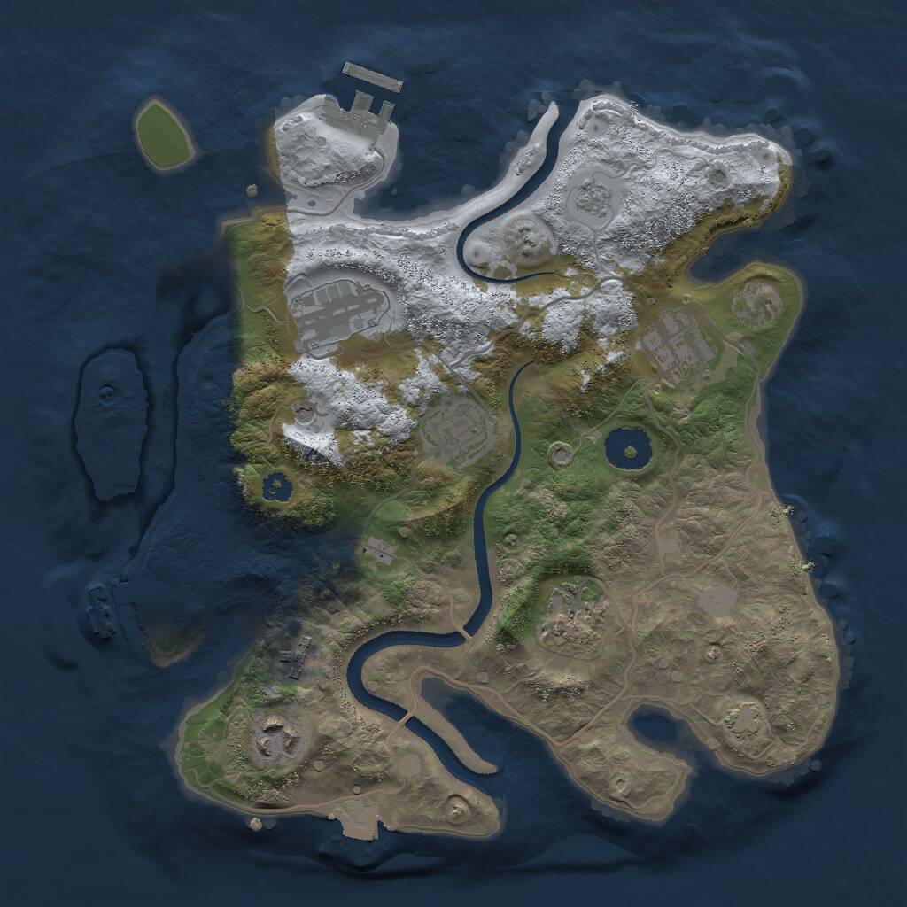 Rust Map: Procedural Map, Size: 3000, Seed: 6772887, 12 Monuments