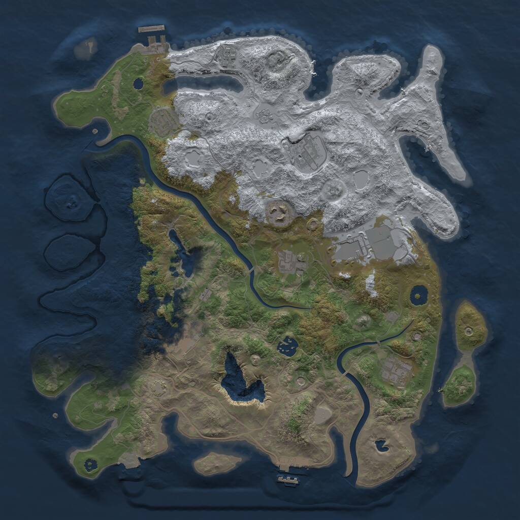 Rust Map: Procedural Map, Size: 4000, Seed: 1494991104, 15 Monuments