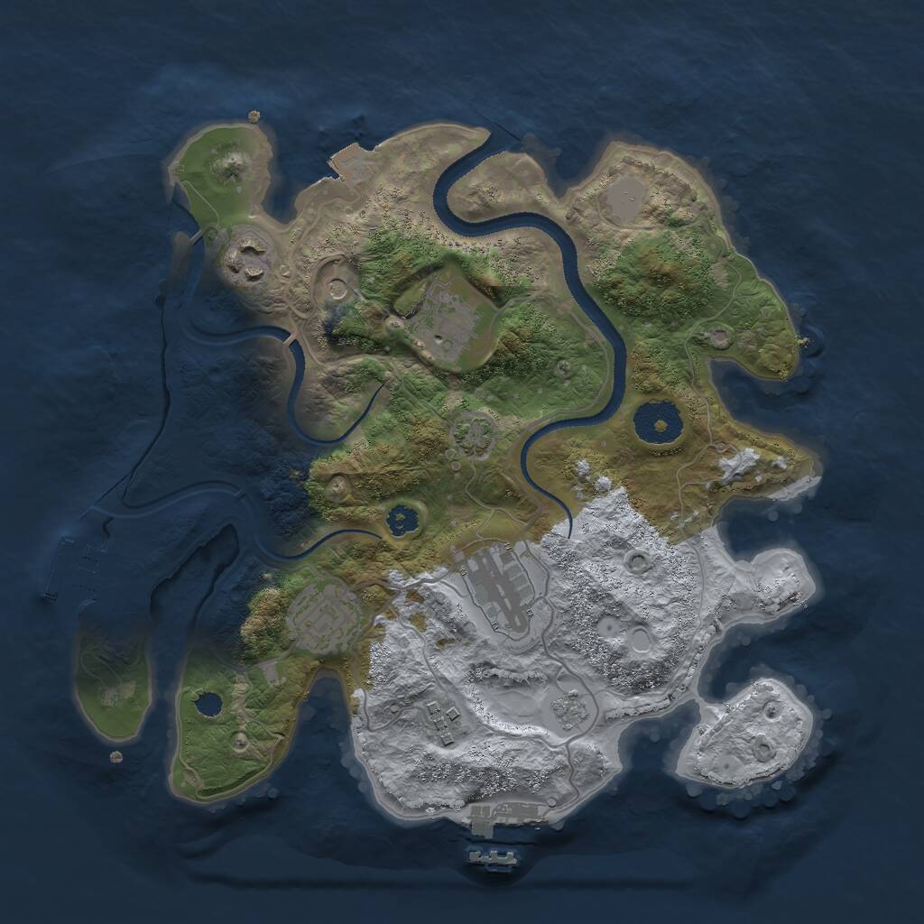 Rust Map: Procedural Map, Size: 3000, Seed: 94729, 11 Monuments