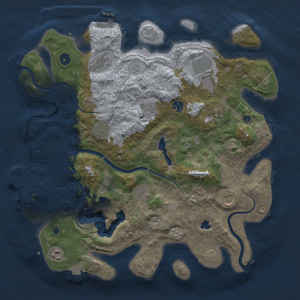 Rust Map: Procedural Map, Size: 4000, Seed: 698722142, 16 Monuments