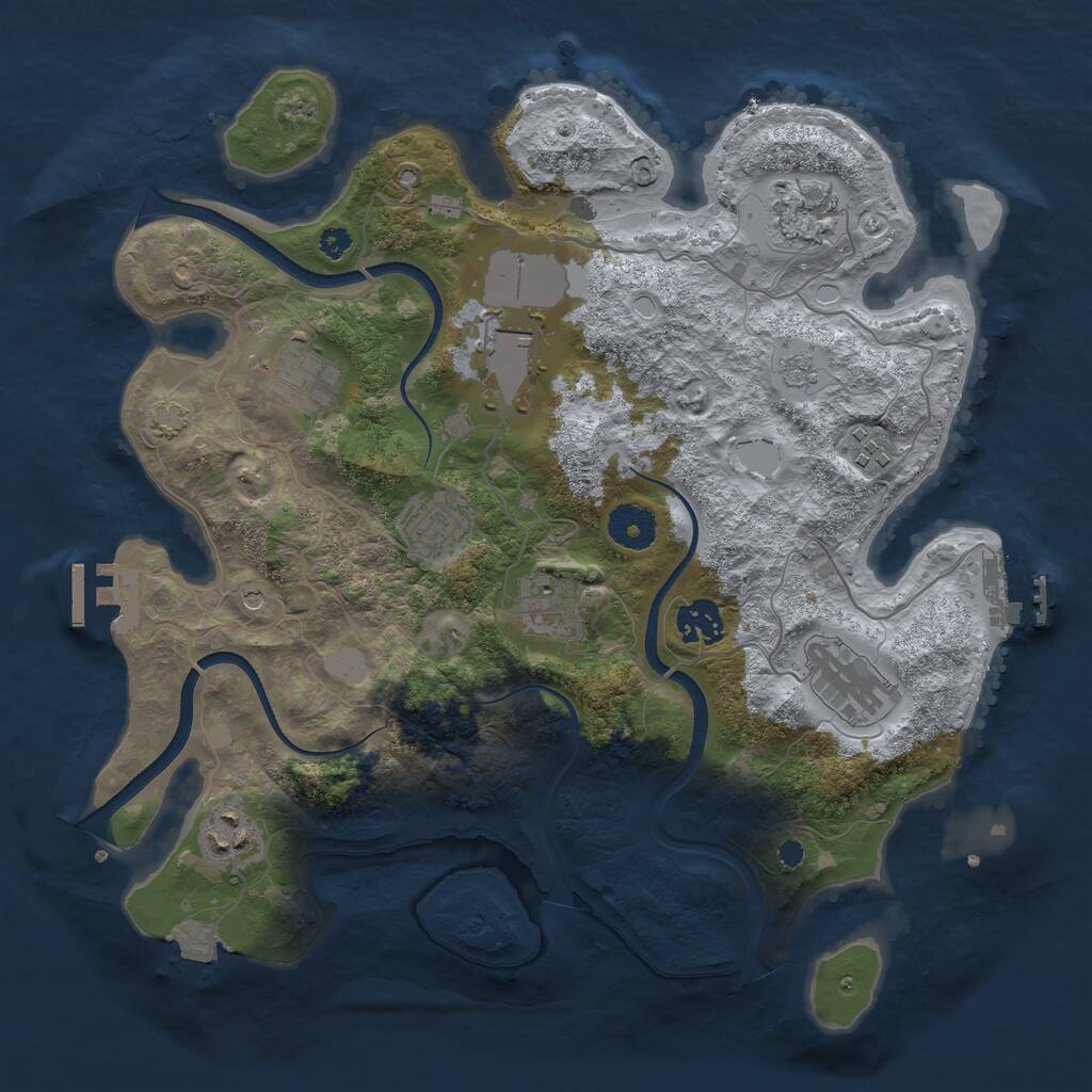 Rust Map: Procedural Map, Size: 3500, Seed: 731923063, 15 Monuments