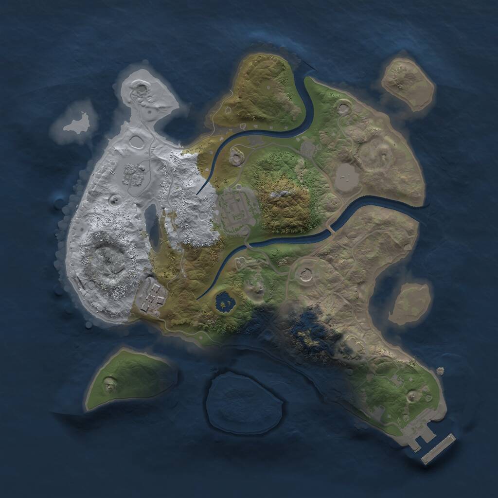 Rust Map: Procedural Map, Size: 2500, Seed: 60665158, 7 Monuments