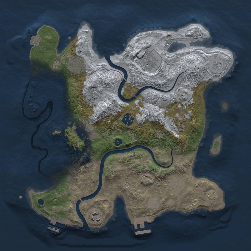 Rust Map: Procedural Map, Size: 3300, Seed: 2013967146, 14 Monuments