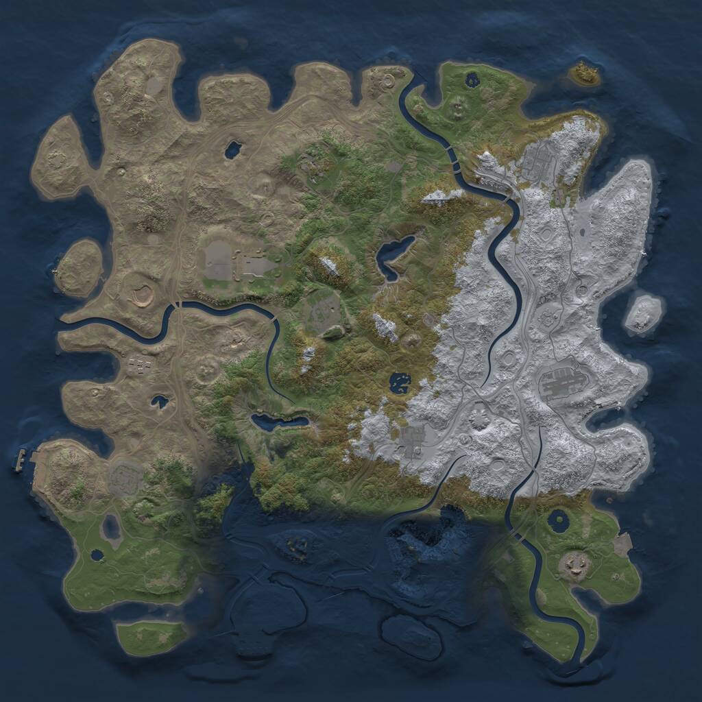 Rust Map: Procedural Map, Size: 4750, Seed: 696969, 17 Monuments