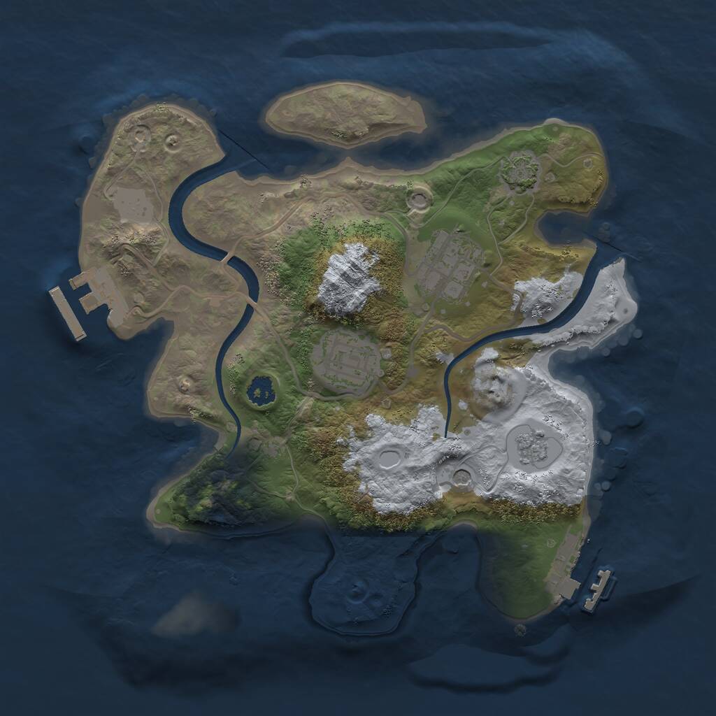 Rust Map: Procedural Map, Size: 2500, Seed: 245234, 8 Monuments