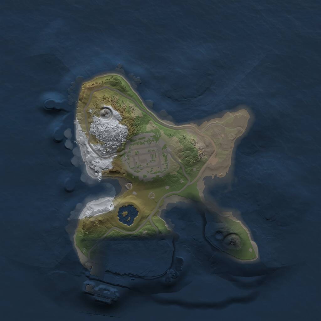 Rust Map: Procedural Map, Size: 1600, Seed: 1949215450, 3 Monuments