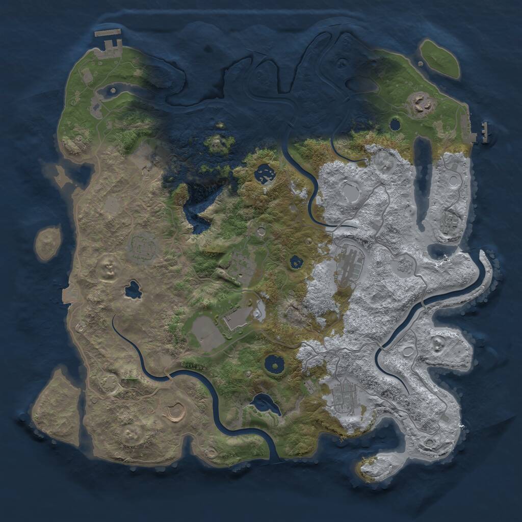 Rust Map: Procedural Map, Size: 4000, Seed: 1642262392, 16 Monuments