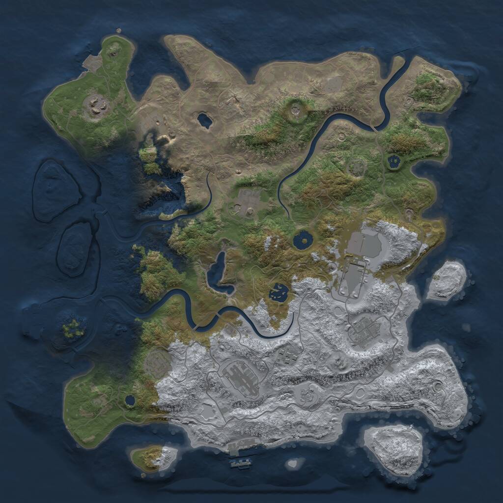 Rust Map: Procedural Map, Size: 4000, Seed: 1994111432, 15 Monuments