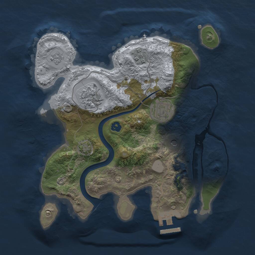 Rust Map: Procedural Map, Size: 2500, Seed: 991015687, 8 Monuments