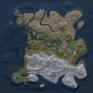 Thumbnail Rust Map: Procedural Map, Size: 3650, Seed: 623212792, 14 Monuments