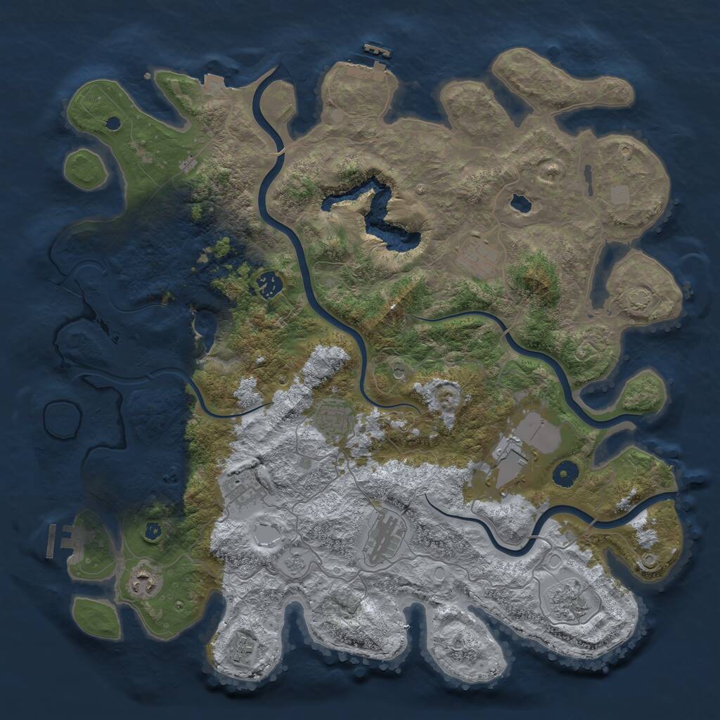 Rust Map: Procedural Map, Size: 4200, Seed: 1455619929, 15 Monuments