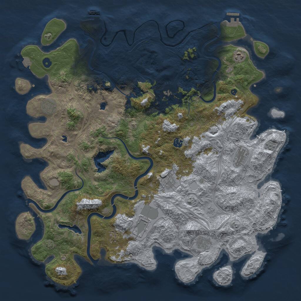 Rust Map: Procedural Map, Size: 4800, Seed: 1540273153, 16 Monuments