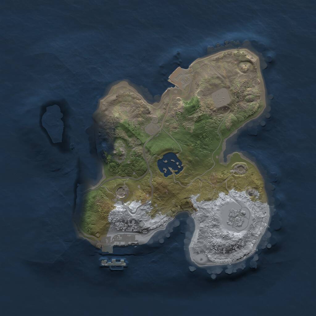 Rust Map: Procedural Map, Size: 2000, Seed: 405857684, 5 Monuments
