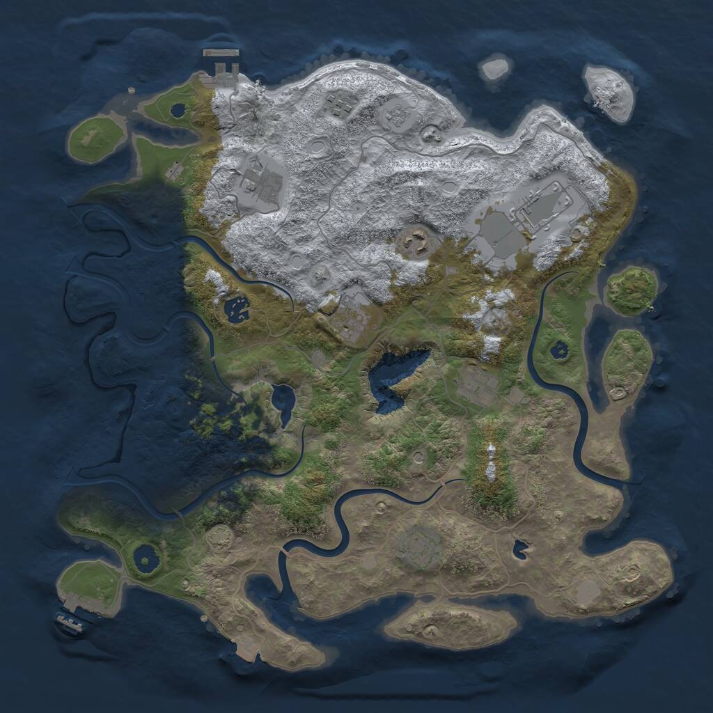 Rust Map: Procedural Map, Size: 4000, Seed: 17760522, 14 Monuments