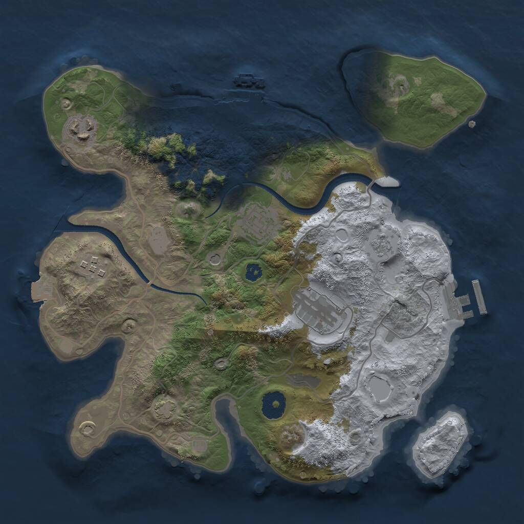 Rust Map: Procedural Map, Size: 3000, Seed: 863812023, 10 Monuments