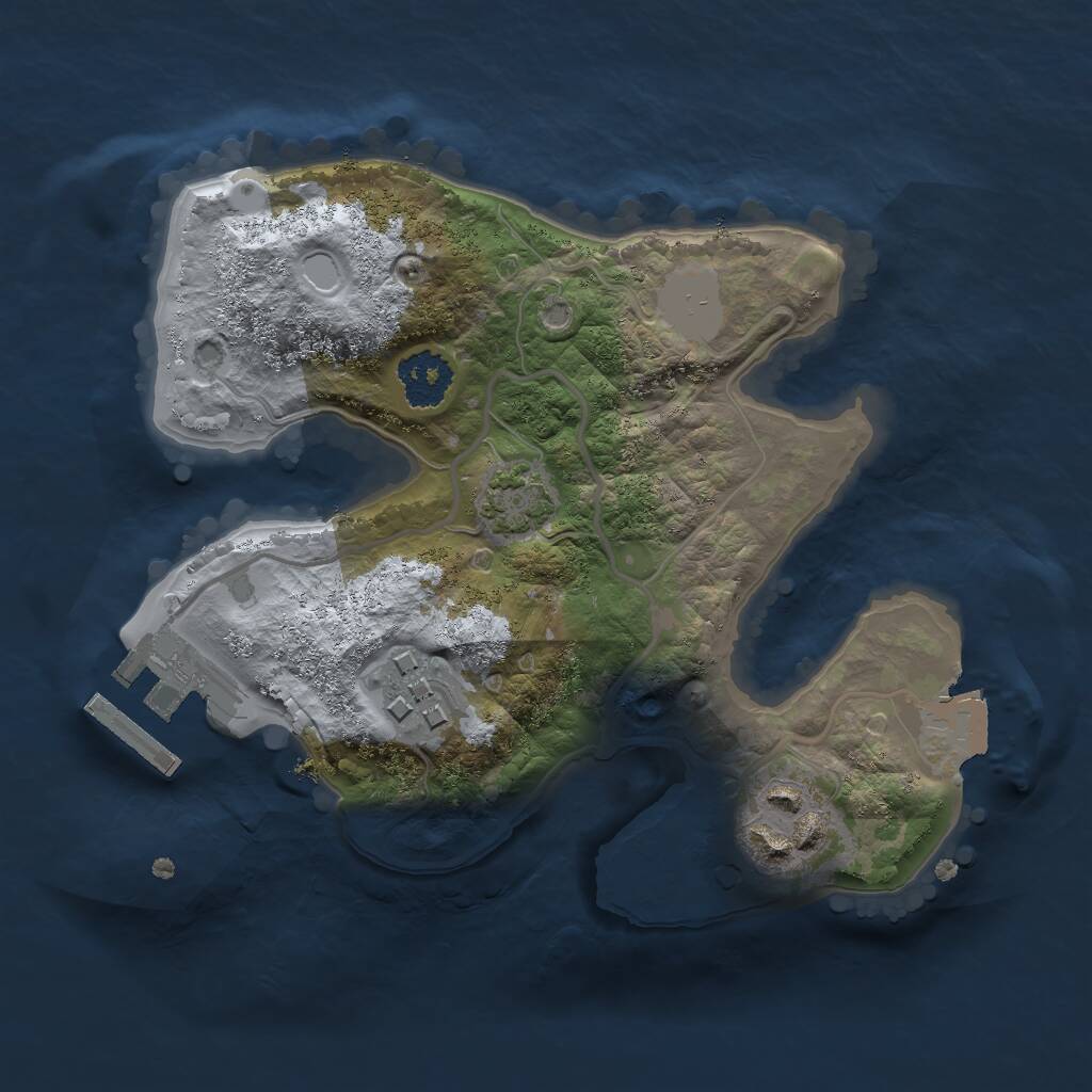 Rust Map: Procedural Map, Size: 2000, Seed: 1436046818, 5 Monuments