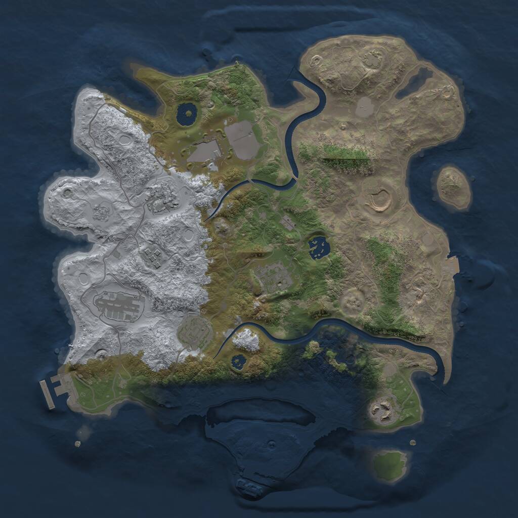 Rust Map: Procedural Map, Size: 3500, Seed: 23453425, 15 Monuments