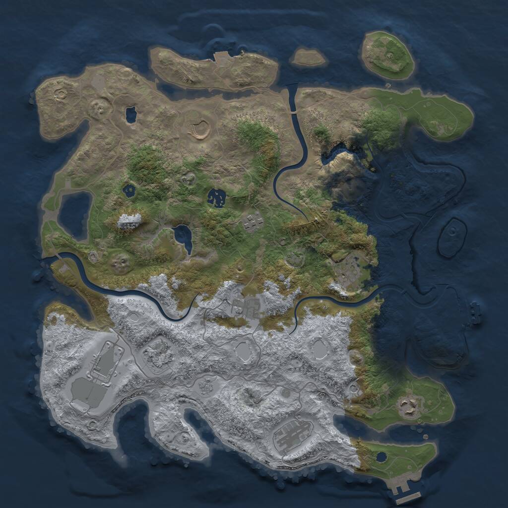 Rust Map: Procedural Map, Size: 4000, Seed: 1051408561, 15 Monuments