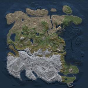 Thumbnail Rust Map: Procedural Map, Size: 4000, Seed: 1051408561, 15 Monuments
