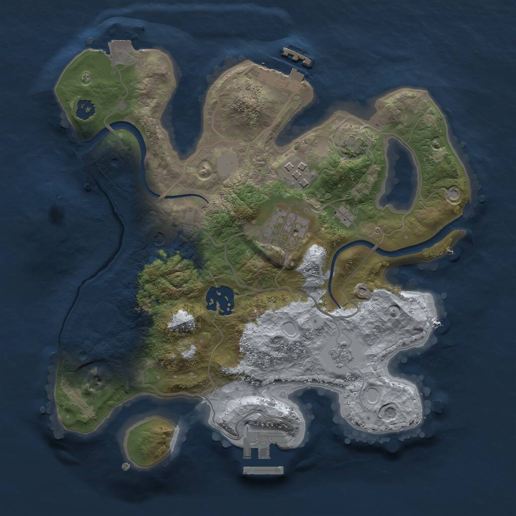 Rust Map: Procedural Map, Size: 2599, Seed: 481981, 9 Monuments