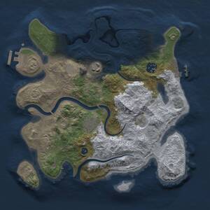 Thumbnail Rust Map: Procedural Map, Size: 3000, Seed: 440414039, 11 Monuments