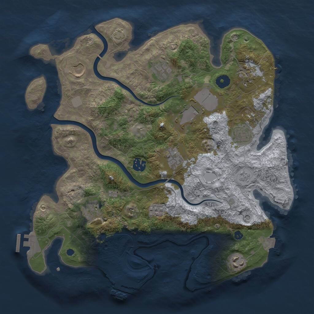Rust Map: Procedural Map, Size: 3500, Seed: 75639, 16 Monuments