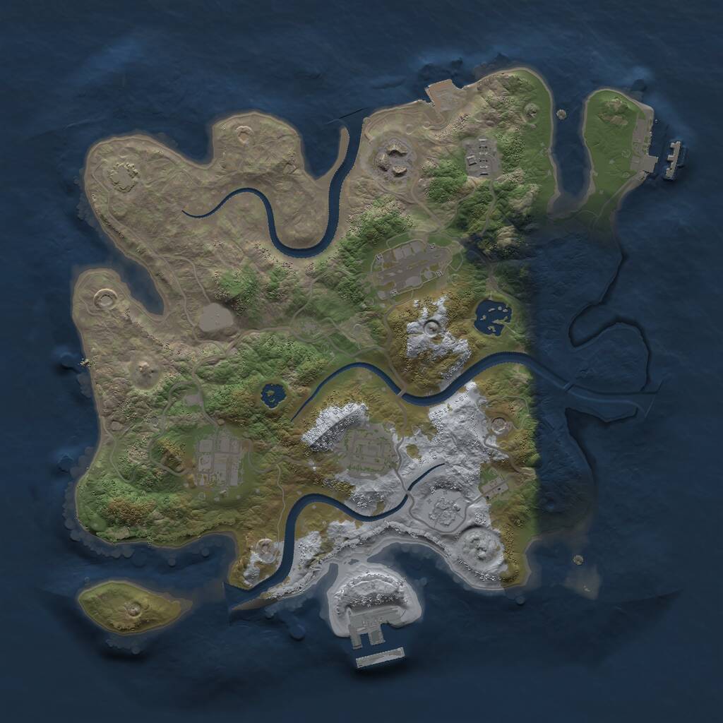 Rust Map: Procedural Map, Size: 3000, Seed: 42224, 12 Monuments