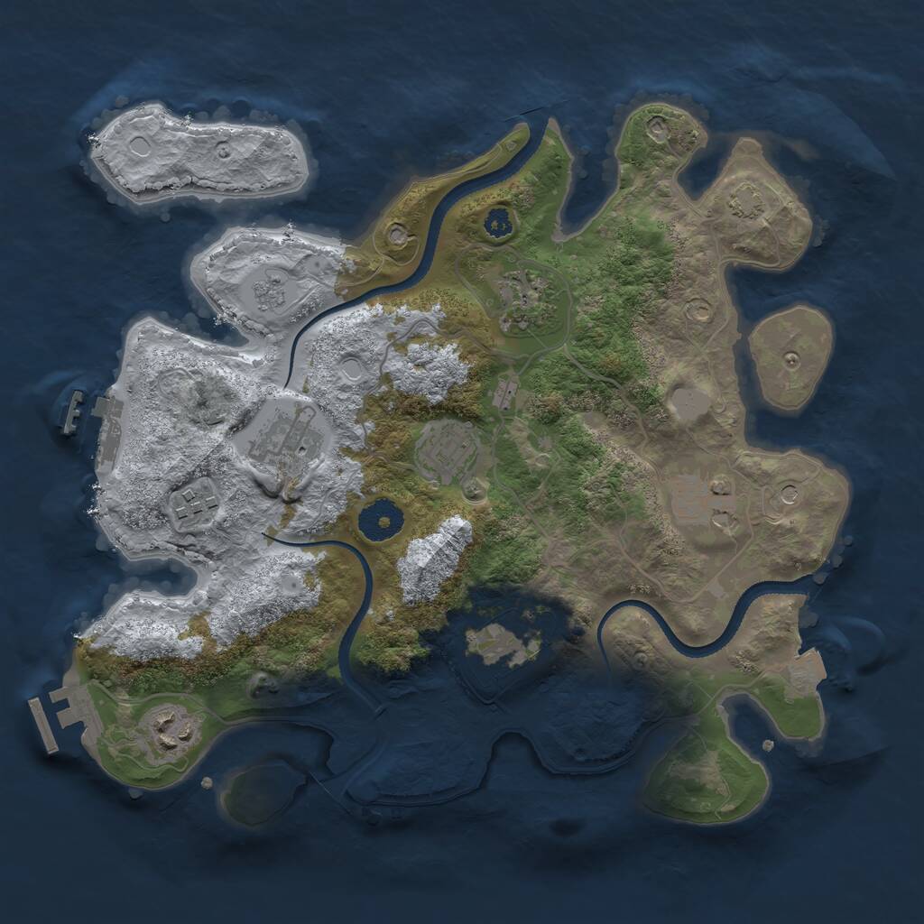 Rust Map: Procedural Map, Size: 3250, Seed: 738315131, 13 Monuments