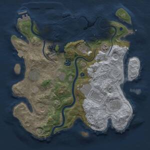 Thumbnail Rust Map: Procedural Map, Size: 3500, Seed: 1775407785, 15 Monuments