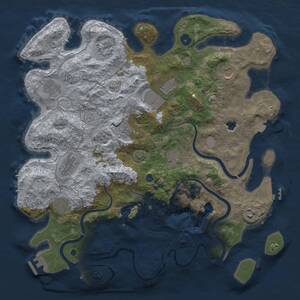 Thumbnail Rust Map: Procedural Map, Size: 4050, Seed: 897515056, 16 Monuments