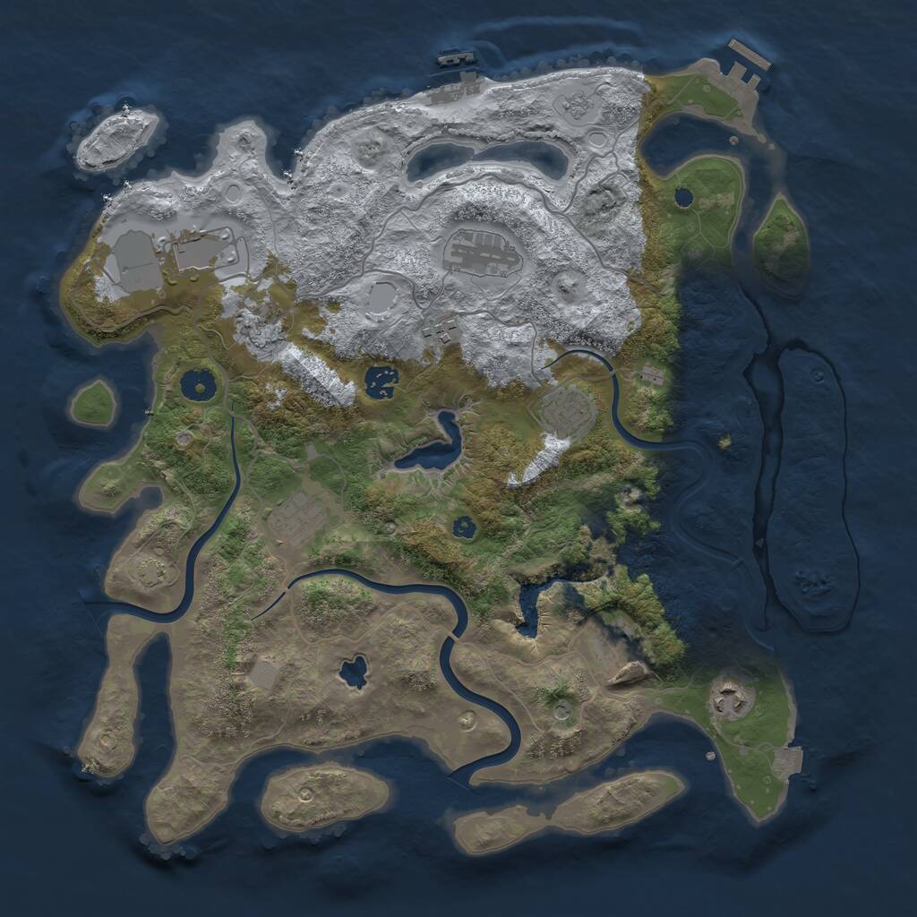 Rust Map: Procedural Map, Size: 4000, Seed: 13334, 15 Monuments