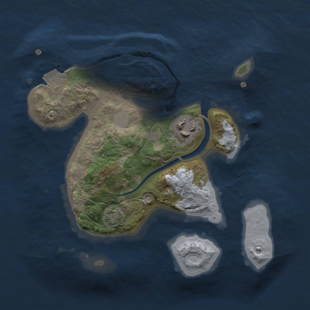 Rust Map: Procedural Map, Size: 2200, Seed: 510441058, 3 Monuments