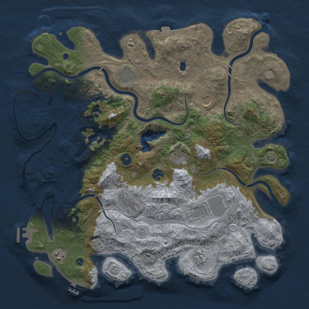 Rust Map: Procedural Map, Size: 4250, Seed: 385624990, 15 Monuments