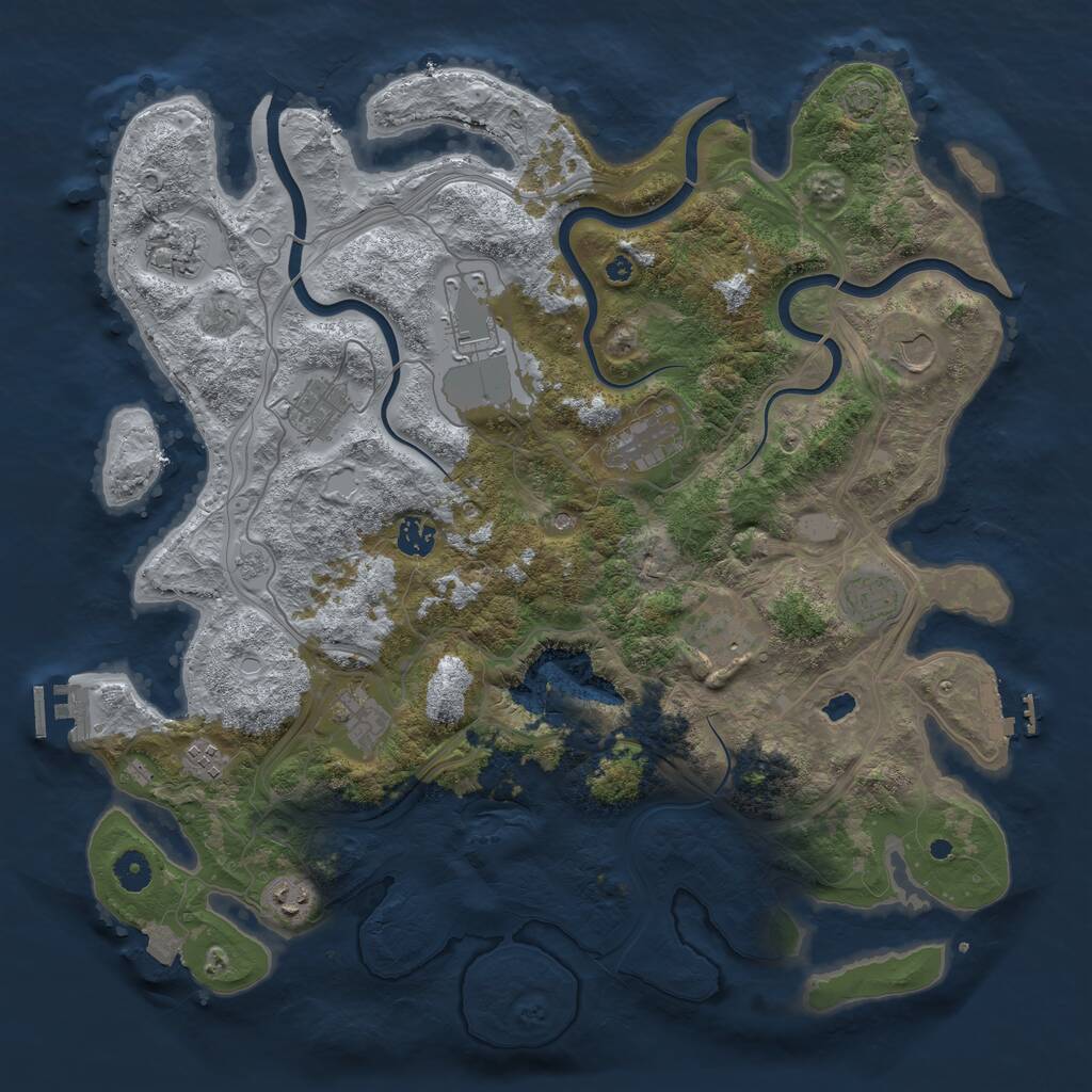 Rust Map: Procedural Map, Size: 4250, Seed: 1641555199, 17 Monuments