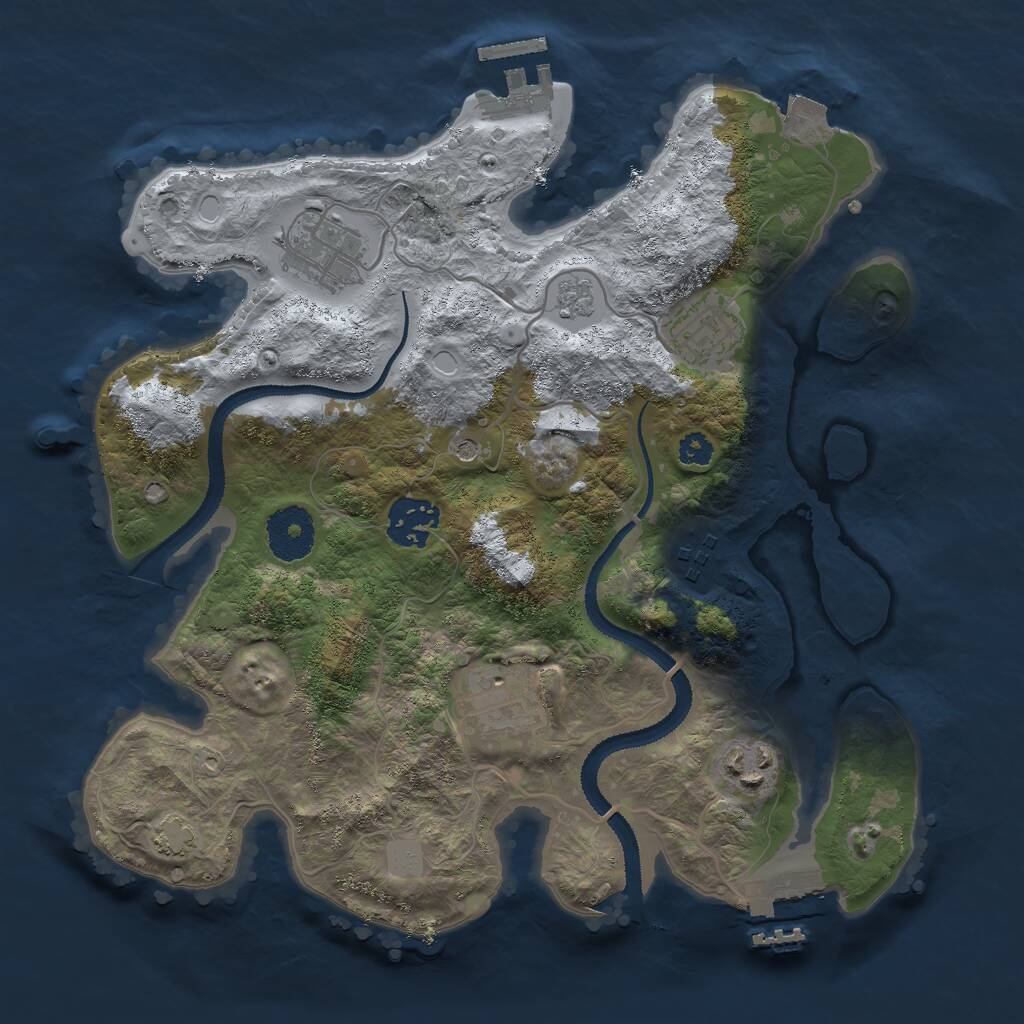 Rust Map: Procedural Map, Size: 3000, Seed: 1705705222, 12 Monuments