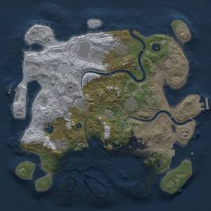 Thumbnail Rust Map: Procedural Map, Size: 3700, Seed: 687645535, 15 Monuments