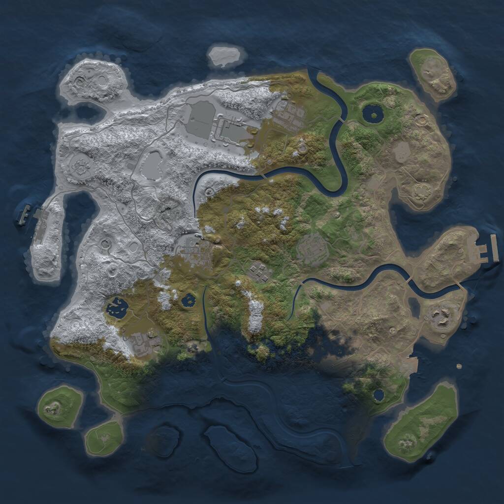 Rust Map: Procedural Map, Size: 3700, Seed: 687645535, 15 Monuments