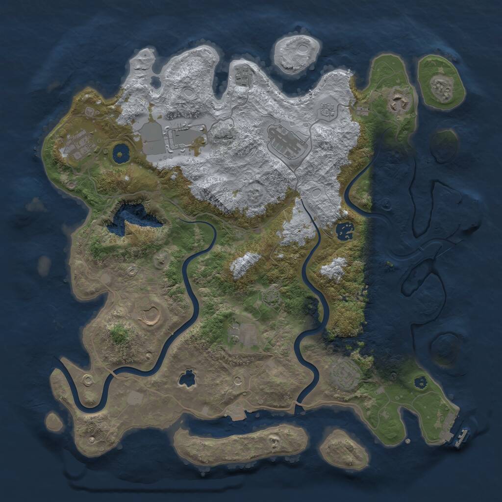 Rust Map: Procedural Map, Size: 4000, Seed: 8161959, 15 Monuments