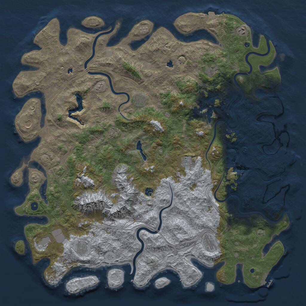 Rust Map: Procedural Map, Size: 5700, Seed: 1744832862, 17 Monuments