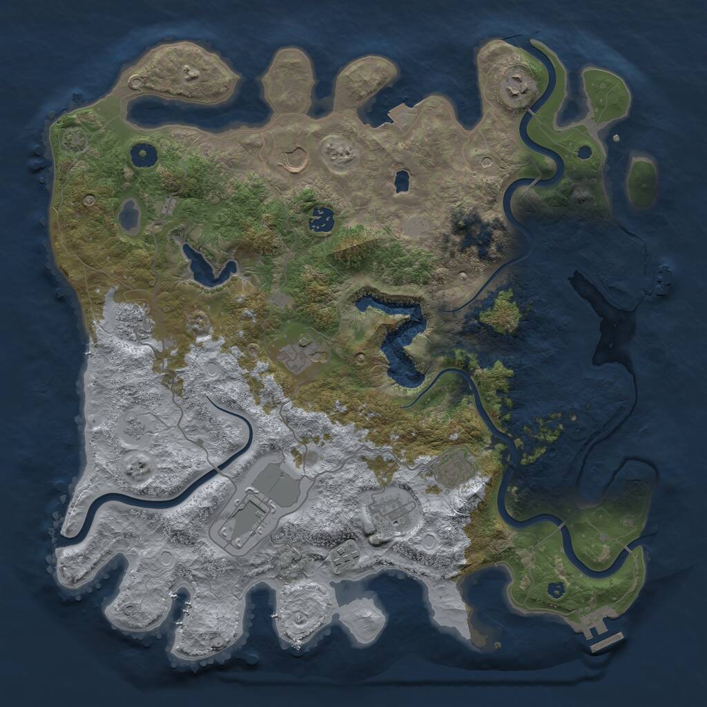 Rust Map: Procedural Map, Size: 4096, Seed: 676926512, 15 Monuments