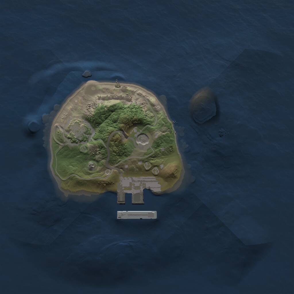 Rust Map: Procedural Map, Size: 1500, Seed: 1087309478, 4 Monuments
