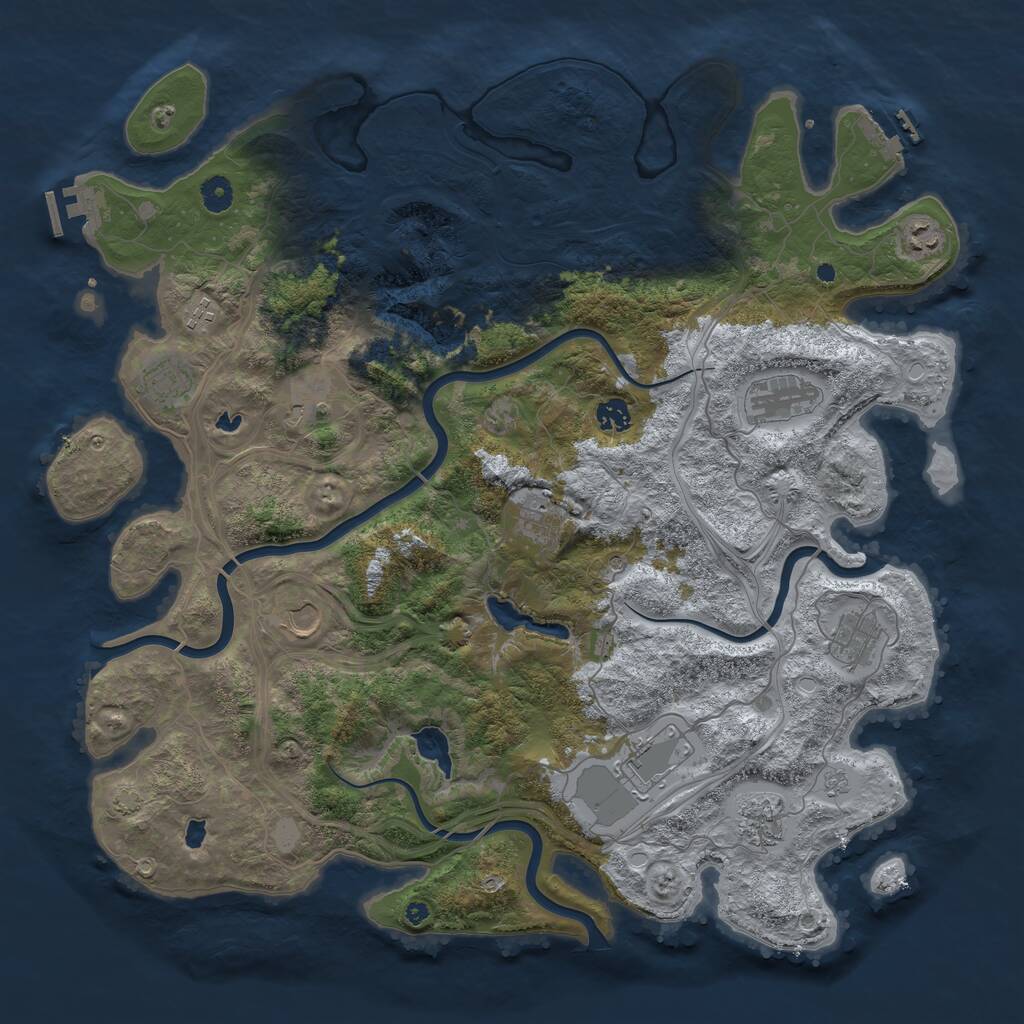 Rust Map: Procedural Map, Size: 4500, Seed: 131841283, 17 Monuments