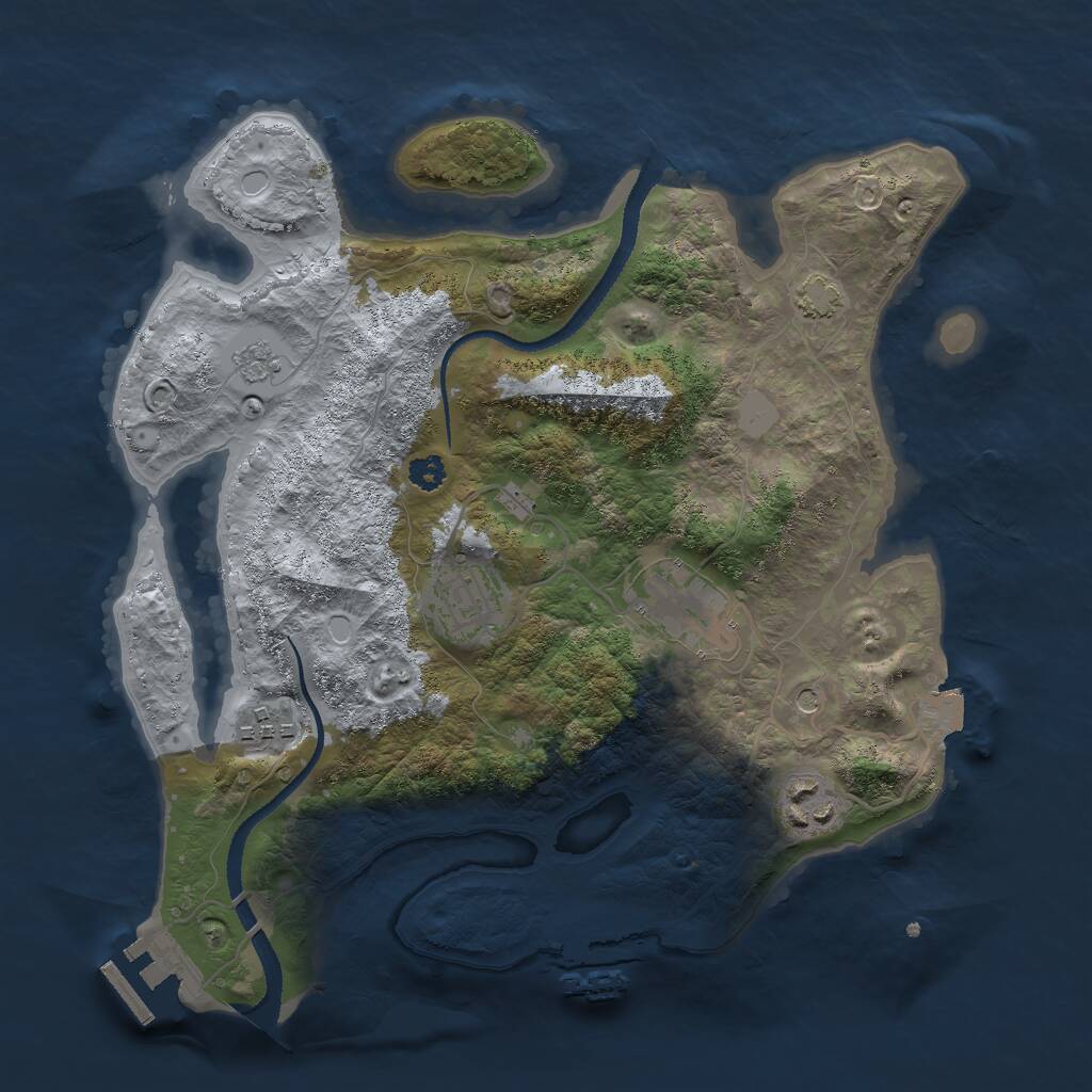 Rust Map: Procedural Map, Size: 3000, Seed: 920174638, 10 Monuments
